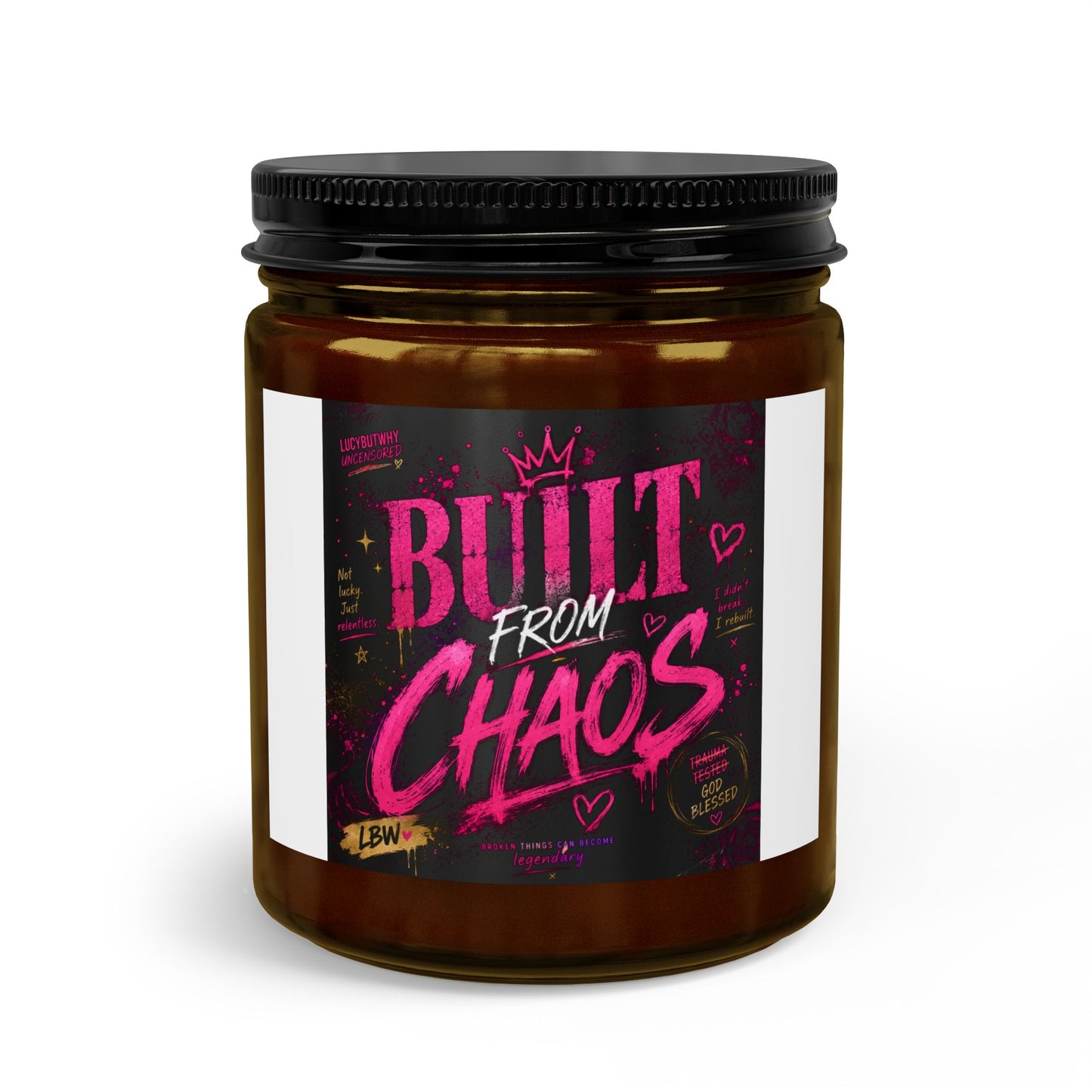 LucyButWhy “Built From Chaos” Candle Set 🔥 | Soy Blend Candle + Matches + Wick Trimmer | Self-Care With Attitude